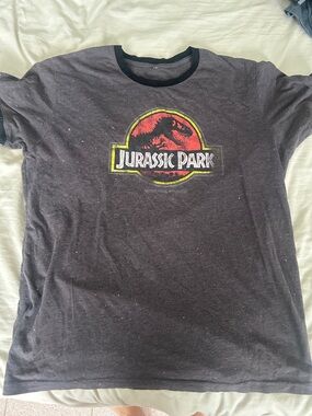 Jurassic Park Graphic Ringer Tee - Black